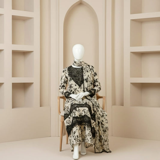 luxury embroidered print 3PC SUIT FC750