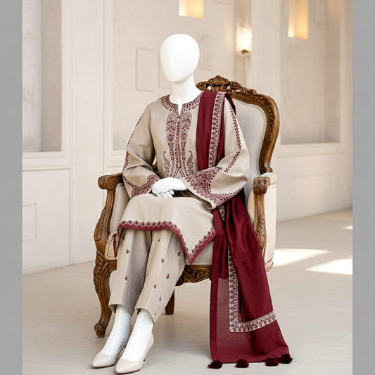 Unstitched Embroidered Premium Lawn 3PC AF9007