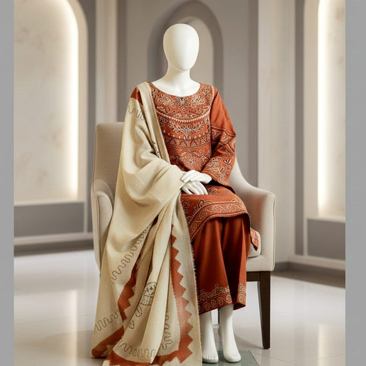 Unstitched Embroidered Premium Lawn 3PC AF9002