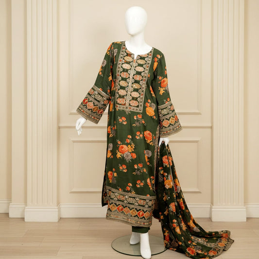 luxury embroidered print 3PC SUIT FC754