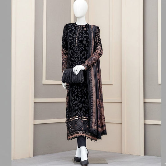 luxury embroidered print 3PC SUIT FC759