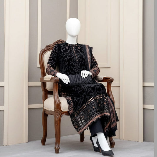 luxury embroidered print 3PC SUIT FC759