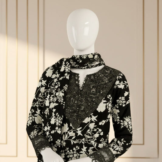 luxury embroidered print 3PC SUIT  FC752