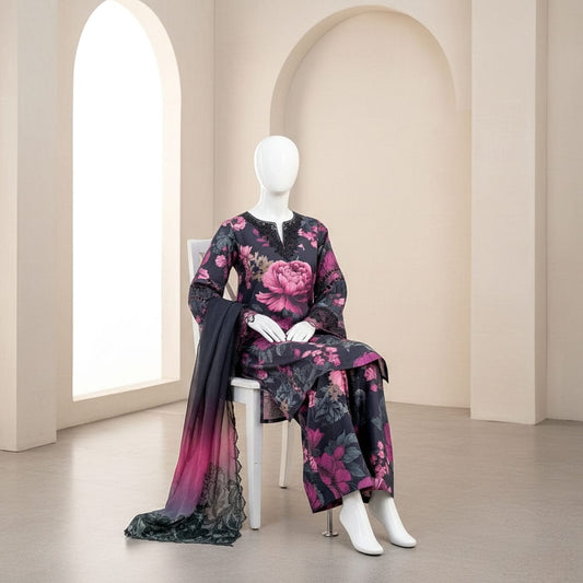 luxury embroidered print 3PC SUIT FC757