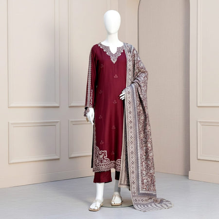 Unstitched Embroidered Premium Lawn 3PC AF9011